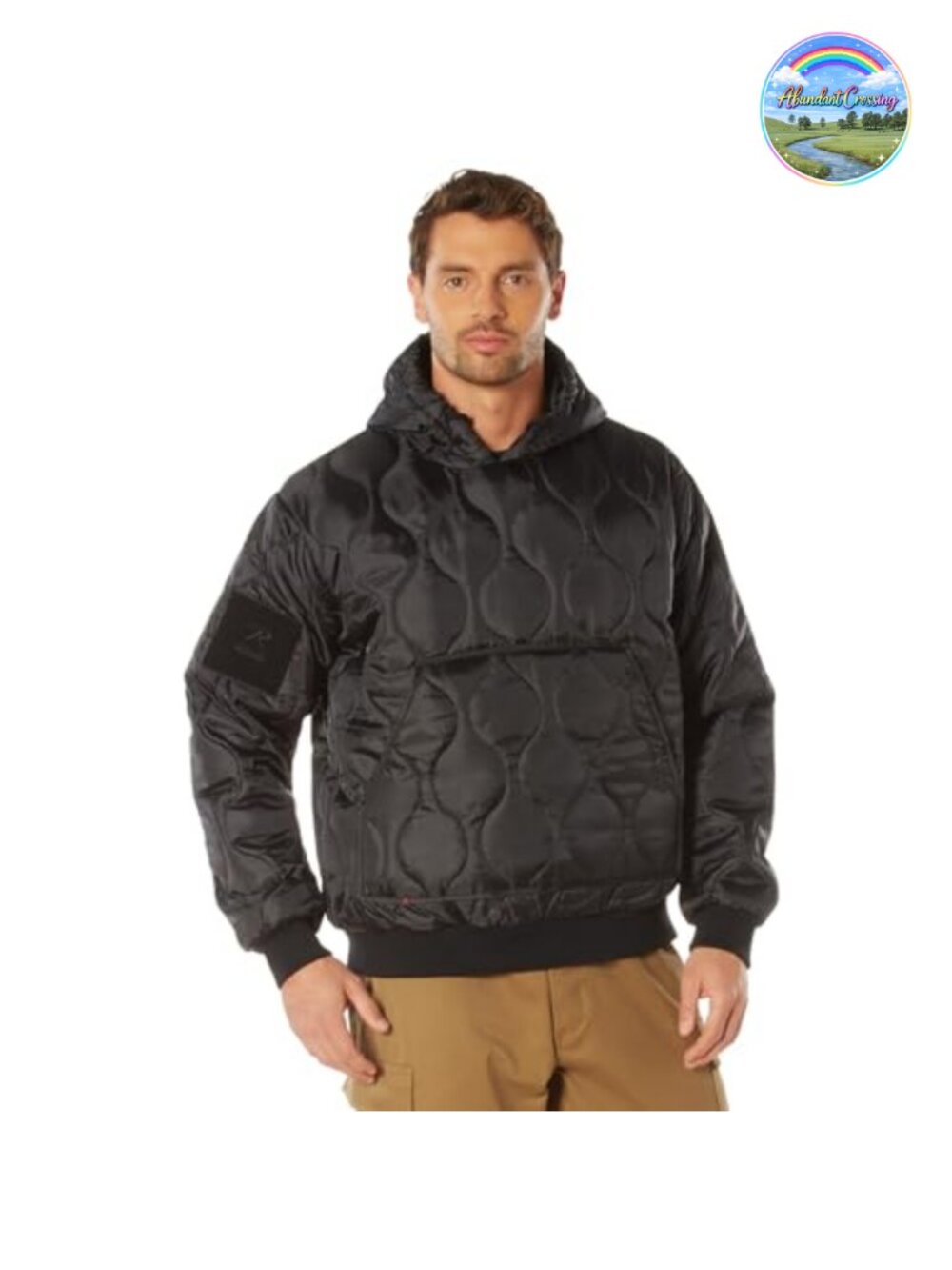 Quilted Woobie Hooded Sweatshirt Pullover Military Jacket
